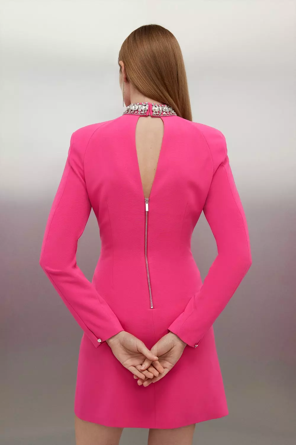 Long sleeve turtleneck outlet prom dress